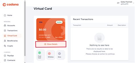 How can I activate/view my virtual card details after  .